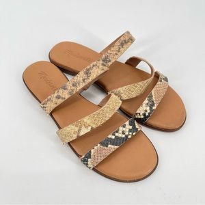 Madewell The Ilana Slide Sandal in Snake Embossed Leather size 6